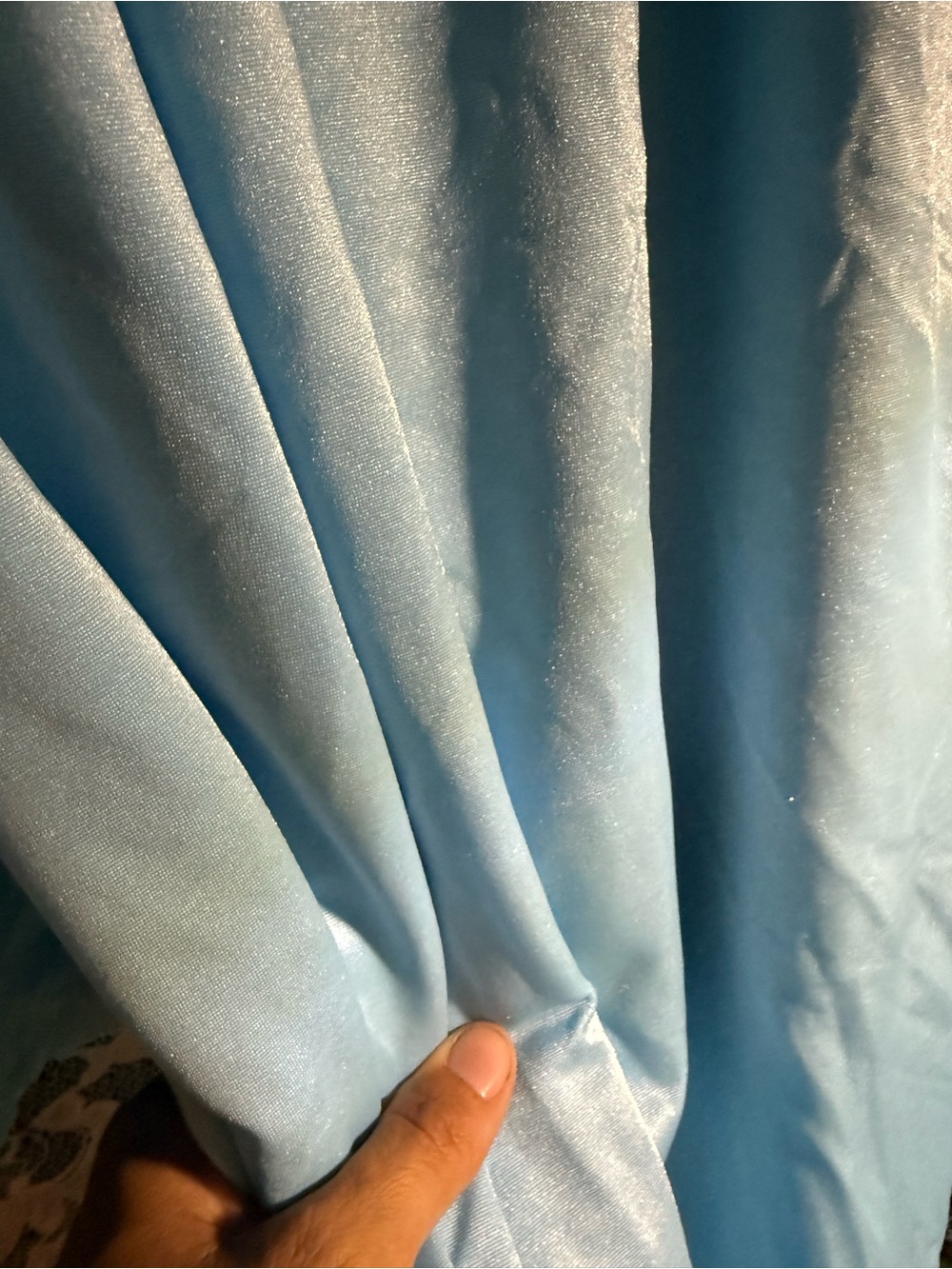 Vintage poly spandex fabric 4 way stretch light baby blue shimmer 4 yards X 63”